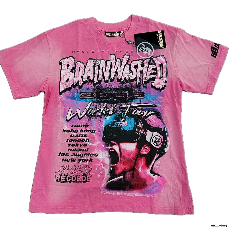 Hellstar Brainwashing Tour Vintage Pink T-Shirt