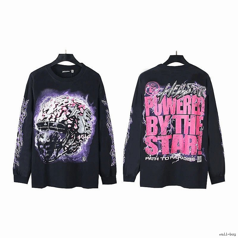 Hellstar dark style black long-sleeved shirt