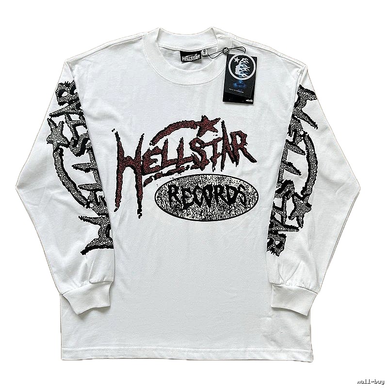 Hellstar dark style white long-sleeved shirt