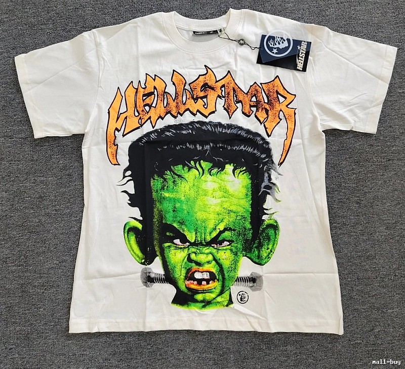 Hellstar Frankenstein Street Style White T-shirt