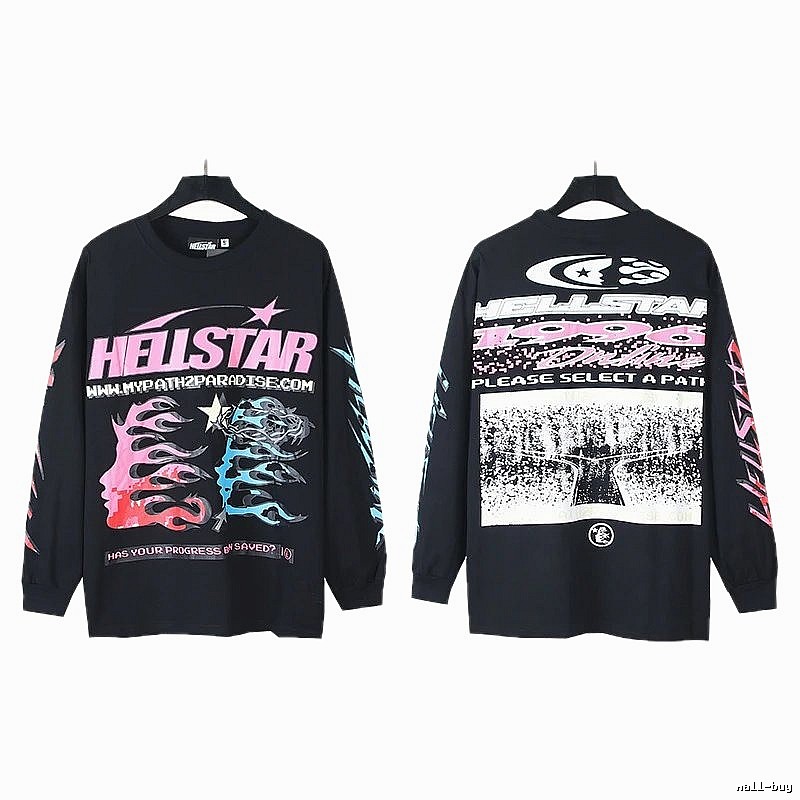 Hellstar Printed Trendy Black Long-Sleeve
