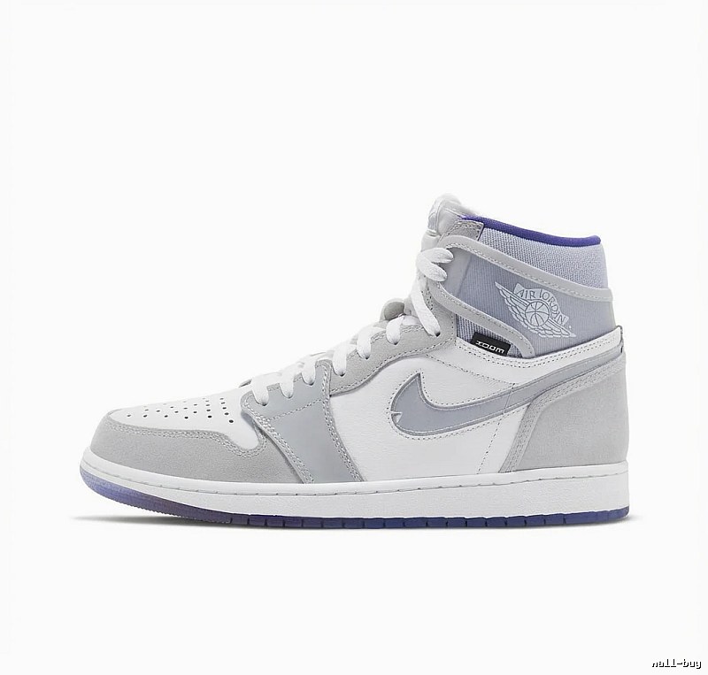 Jordan AJ1 High-Top Grey and White Trendy Sneakers