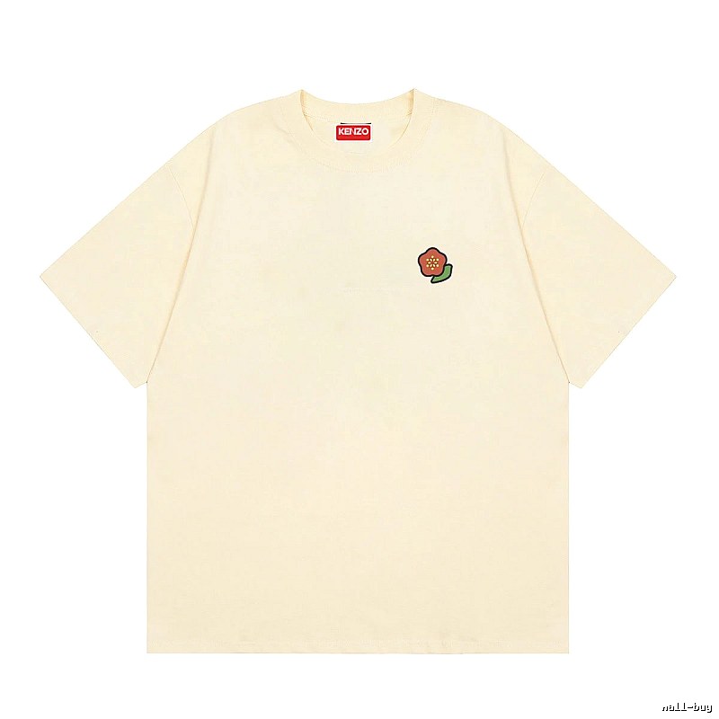 KENZO Embroidered Little Flower Casual Style Off-white T-shirt