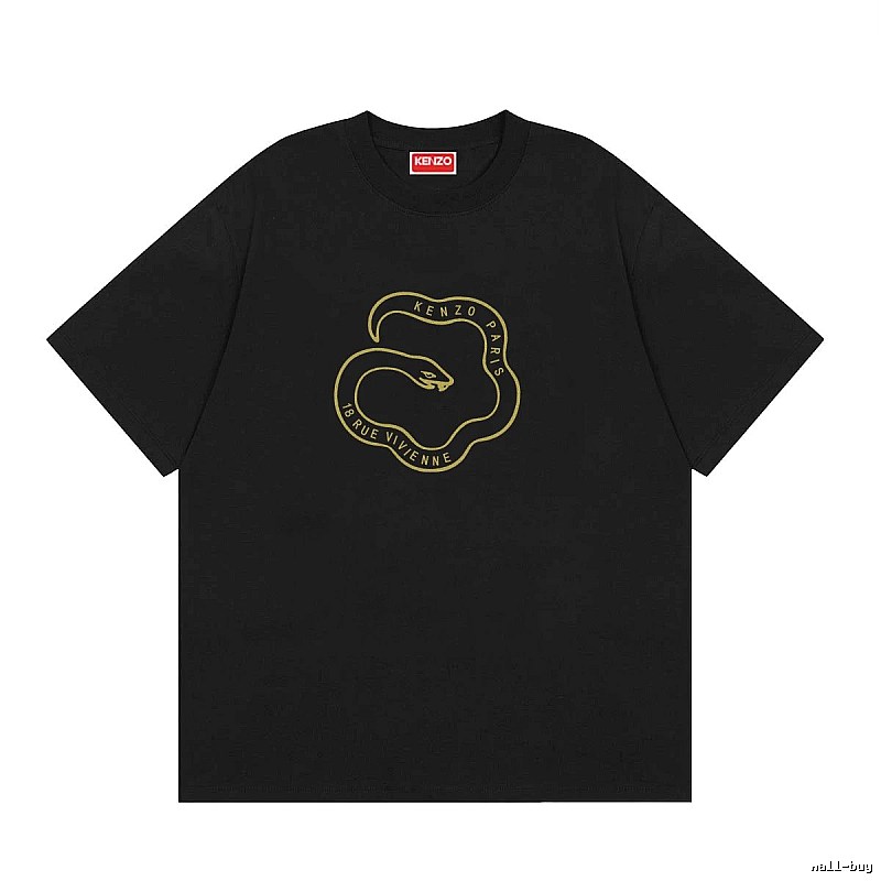 KENZO Year of the Snake Collection Trendy Style Black Short Sleeve T-Shirt