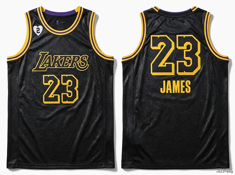 Lakers LBJ retro-style black jersey