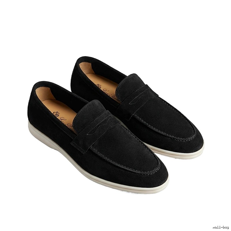Loro Piana simple black loafers