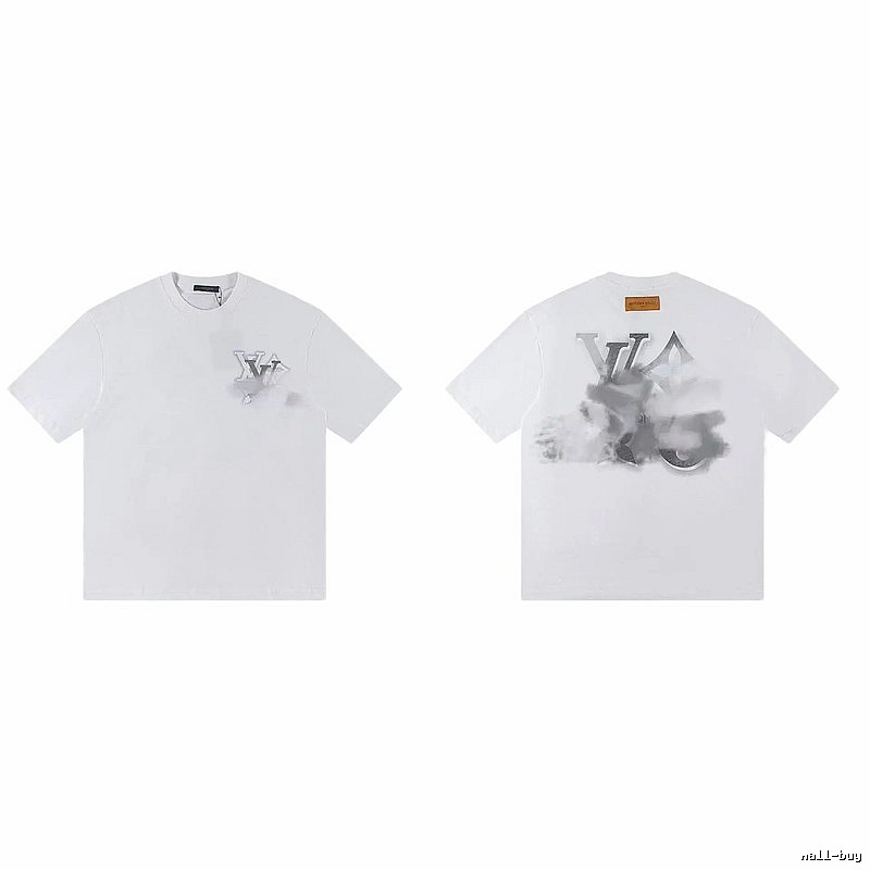 Louis Vuitton Trendy Ink-wash Blended White T-Shirt