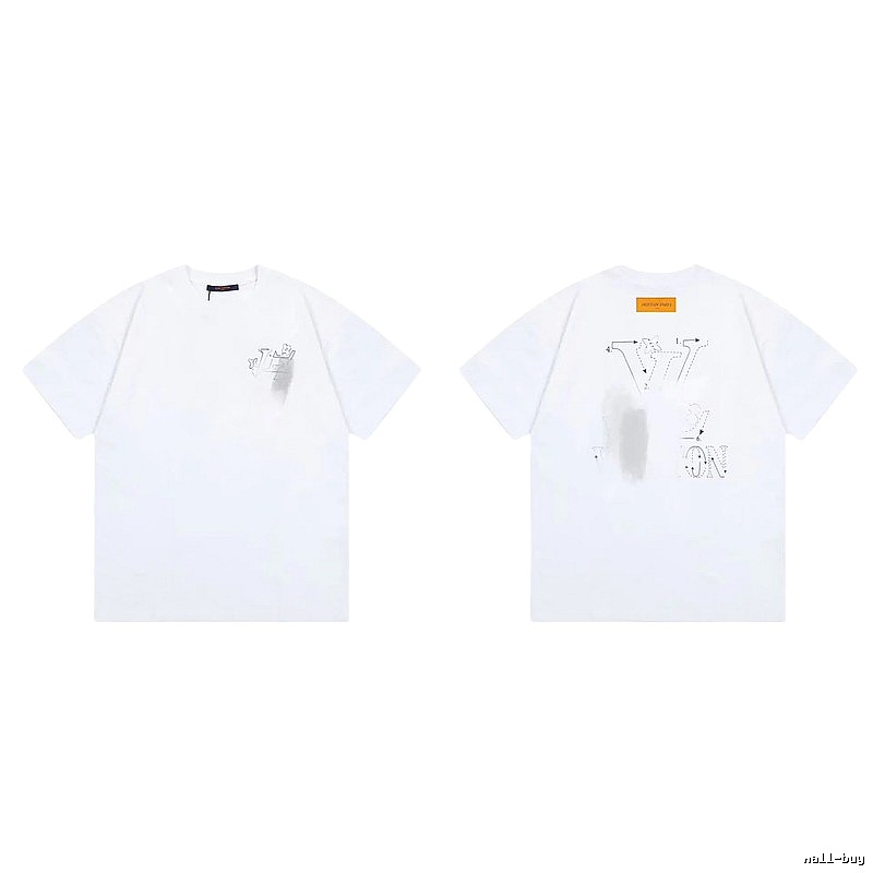 Louis Vuitton Trendy Line-drawing Style White Short-sleeve T-shirt