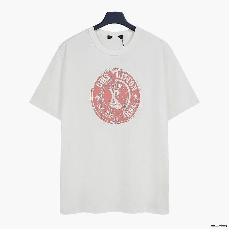 Louis Vuitton Vintage-style White T-Shirt with Stamp