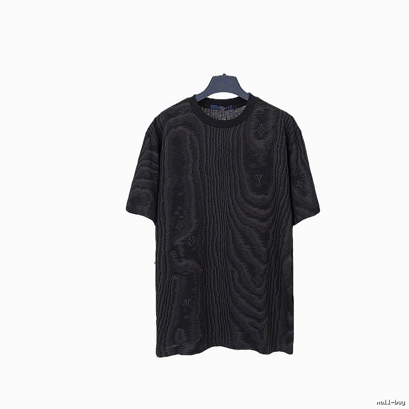 Louis Vuitton Wood-grain Jacquard Street-cool Black T-Shirt