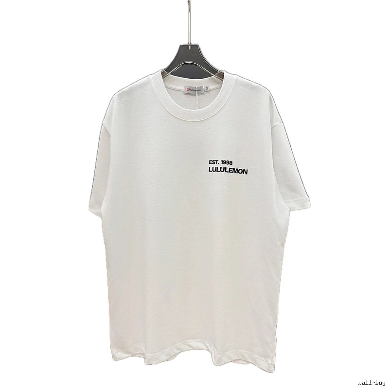 lululemon minimalist style printed white short-sleeve T-shirt