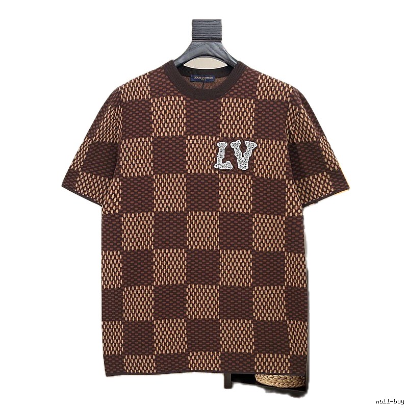 LV Checkered Fashion Short-sleeve Shirt