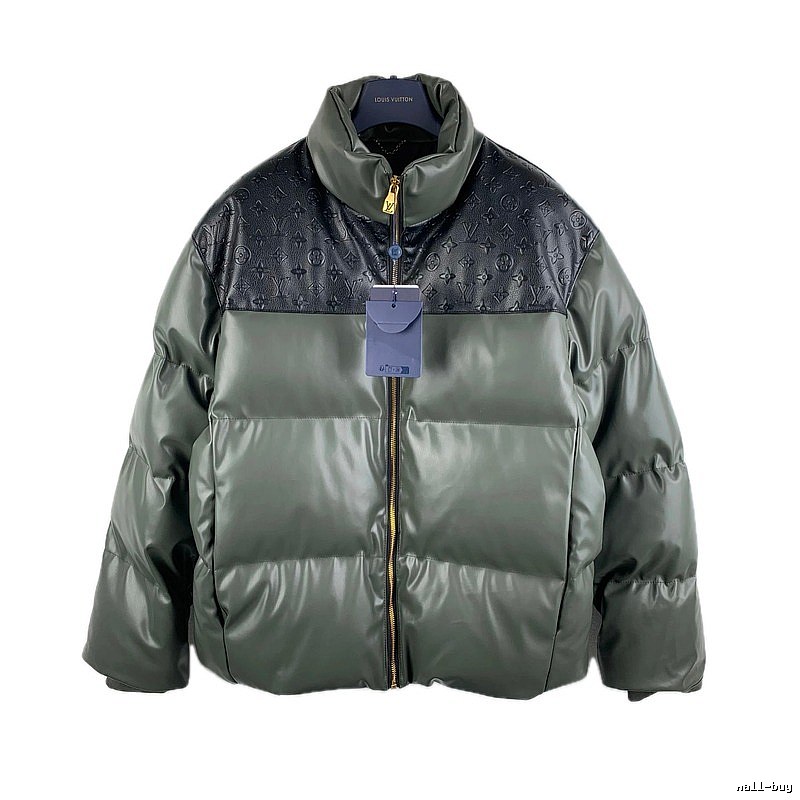 LV classic style fashionable dark green down jacket