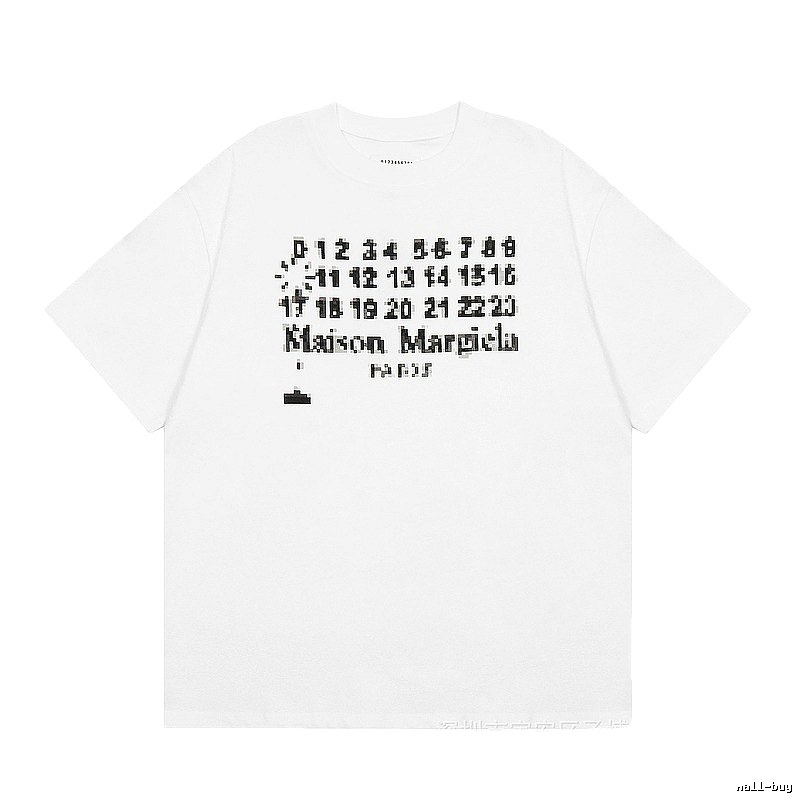 Maison Margiela Pixel Streetwear White Short-sleeve T-shirt