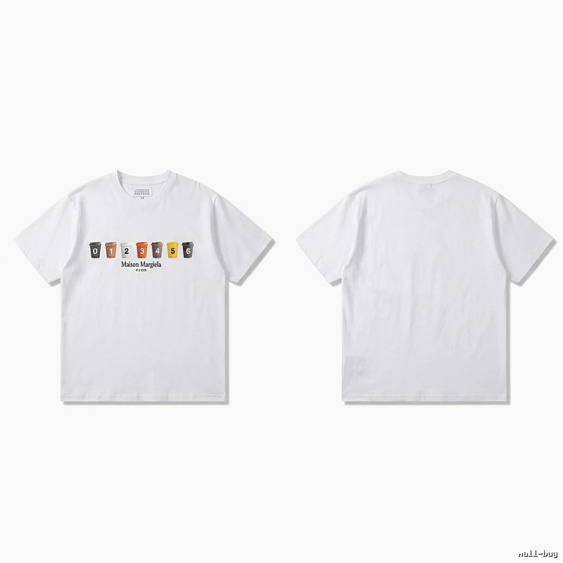 Maison Margiela short-sleeved white T-shirt with digital printing