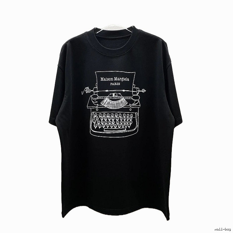 Maison Margiela Typewriter Vintage Style Black T-Shirt