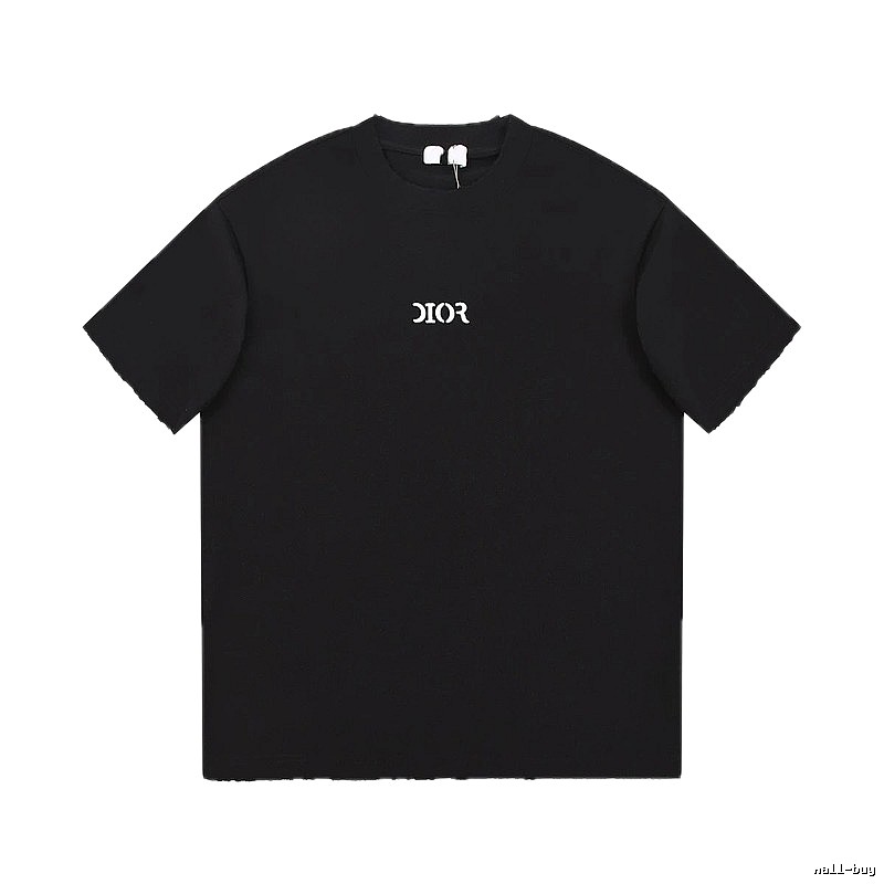 Minimalist Black Short-sleeve T-shirt with Dior Lettering