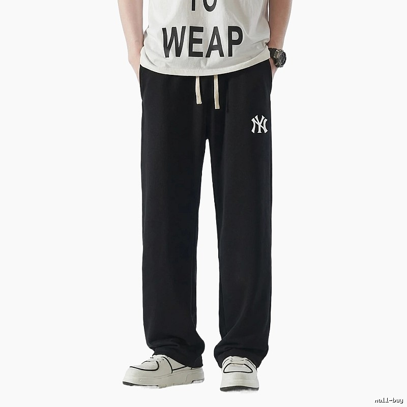 MLB fleece-lined and thickened casual black pants