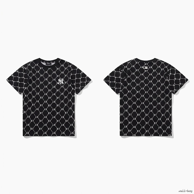 MLB full - print style black T - shirt