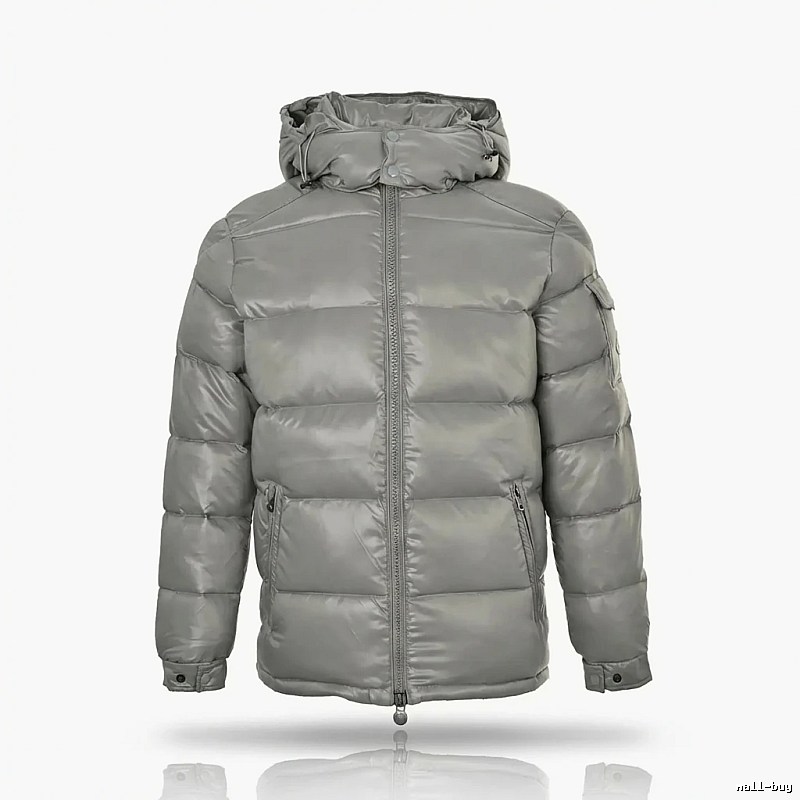 Moncler hooded fashionable grey down jacket