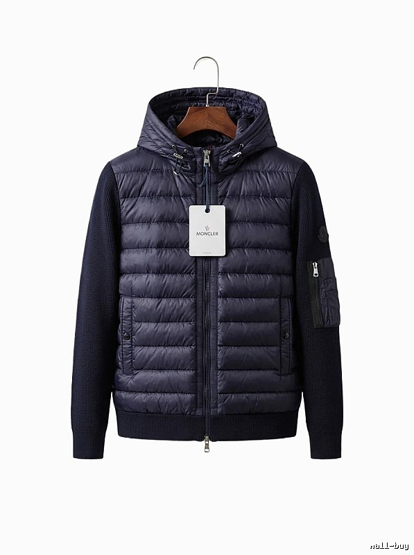 Moncler hooded fashionable purple down jacket