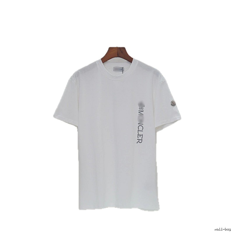Moncler Letter Print Casual Style White T-Shirt
