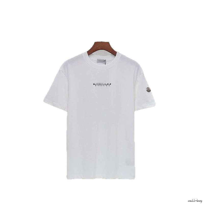 Moncler Letter Print Minimalist Style White T-Shirt