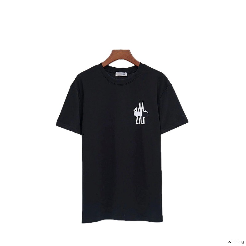 Moncler Print Collection Casual Style Black T-Shirt