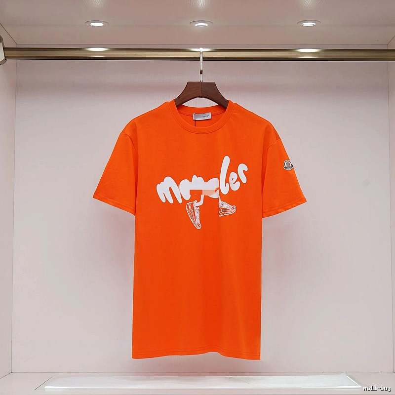 Moncler Printed Casual-style Orange Short-sleeve T-shirt