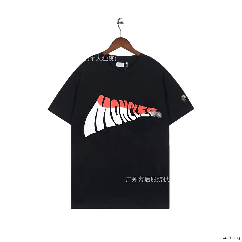 Moncler Printed Trendy Style Black Short-sleeve T-shirt