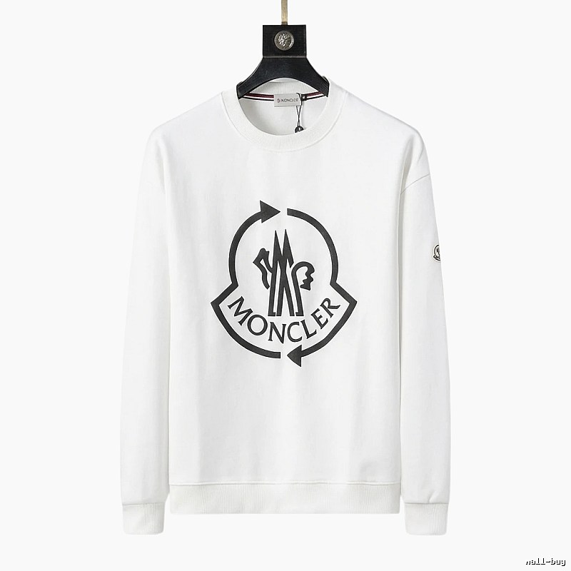 Moncler Round - neck Trendy and Cool White Sweatshirt