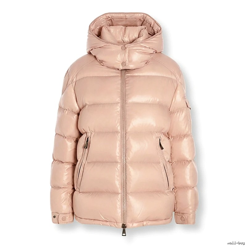 Moncler shiny casual pink down jacket