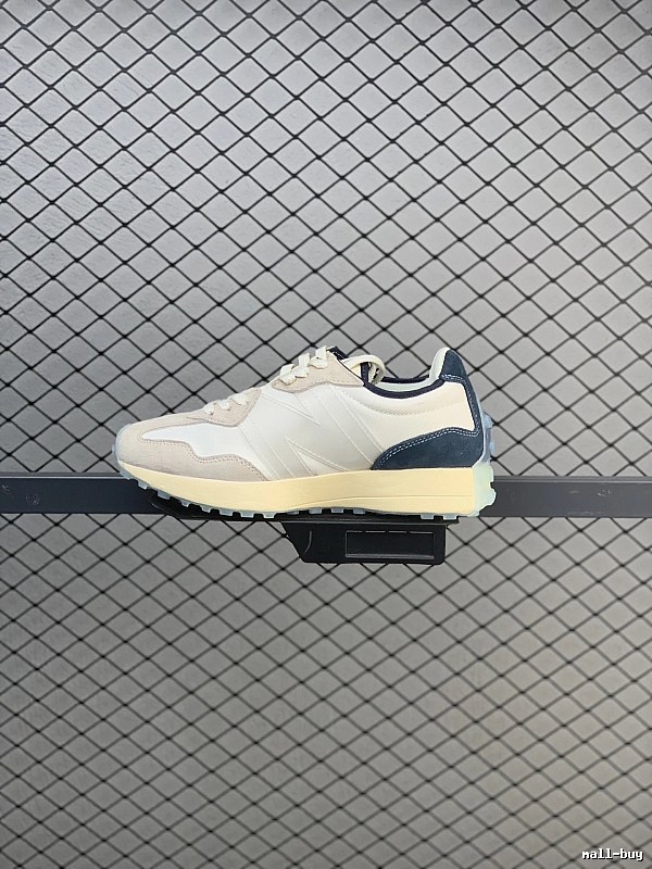 New Balance Retro Runners with N Side Logo in Cream and Navy