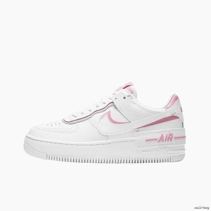 Nike Air Force 1 white and pink sports shoes