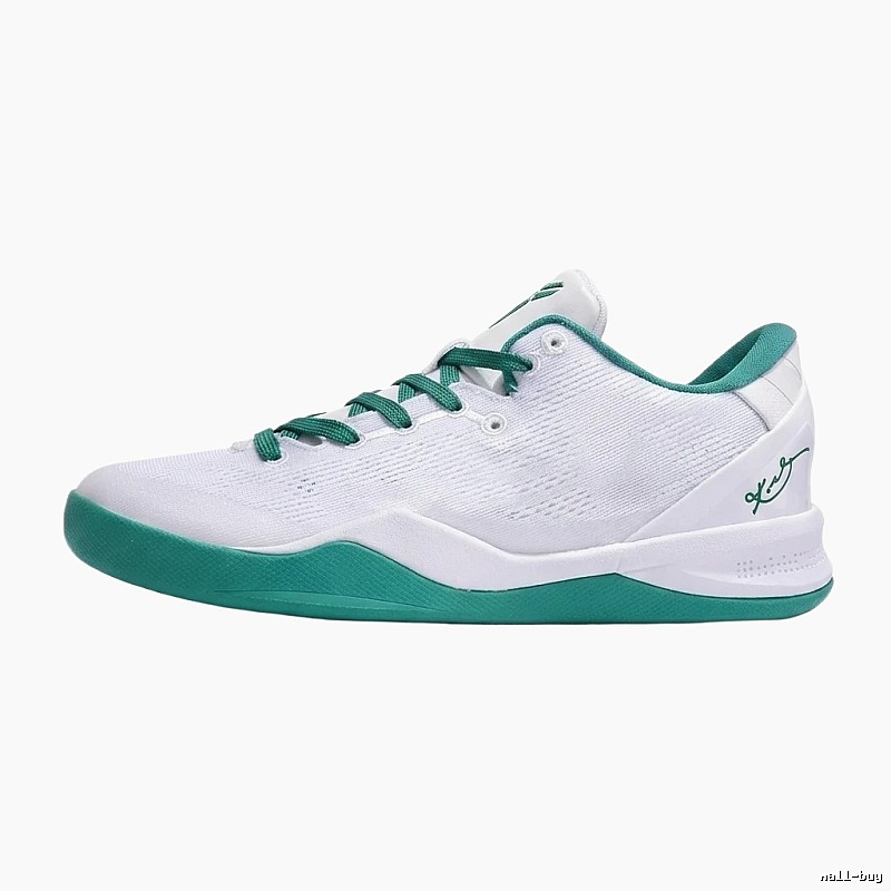 Nike basketball shoes, white and green stylish style.