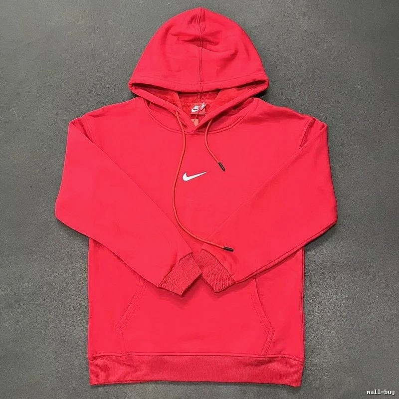 Nike Small Chest-Logo Detail Small-Logo Detail Red Zip Hoodie Commuter Look Swoosh