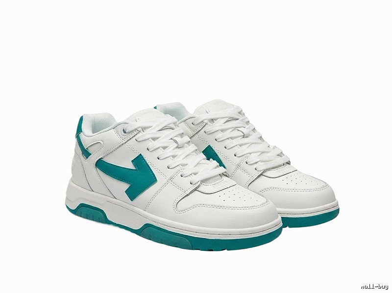 Off-White Arrow Series White and Green Sneakers