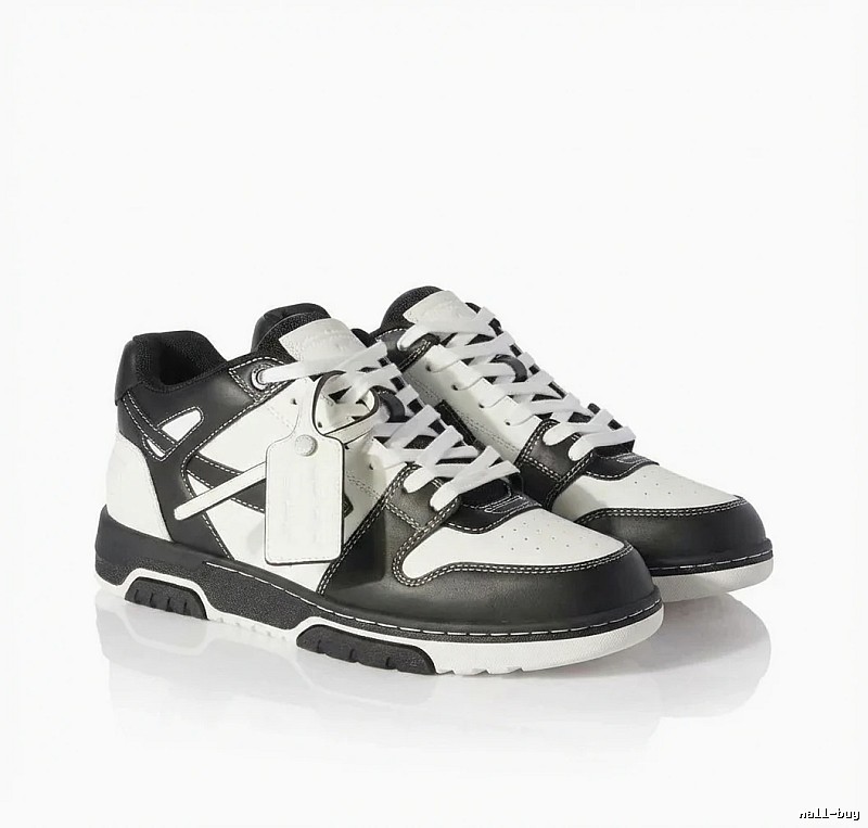 Off-White black and white spliced style board shoes