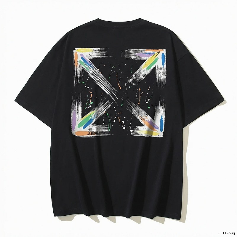 Off-White graffiti-style black T-shirt