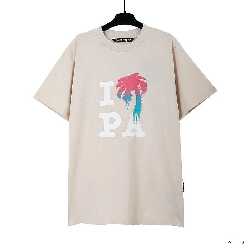 Palm Angels Monogram Logo T-shirt White Palm Tree for Casual Outfits