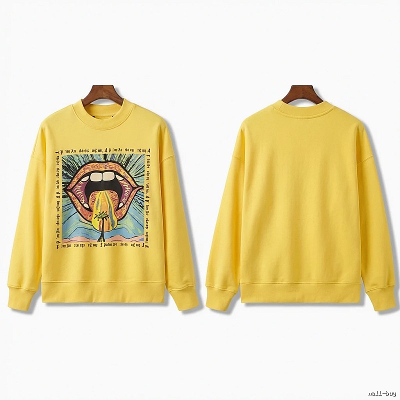Palm Angels Trendy Yellow Sweatshirt