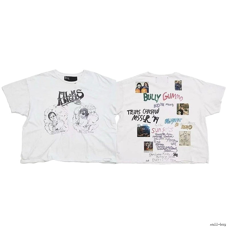 Paly Hollywood Graffiti Street Style White T-Shirt