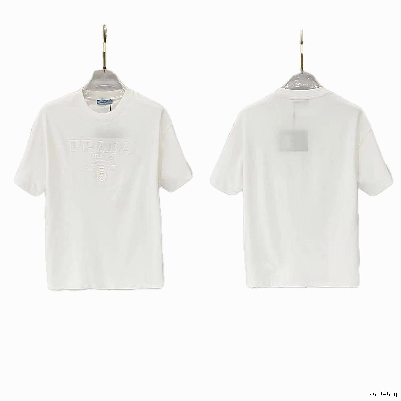 Prada Classic Collection Minimalist Style White Short-sleeved T-shirt