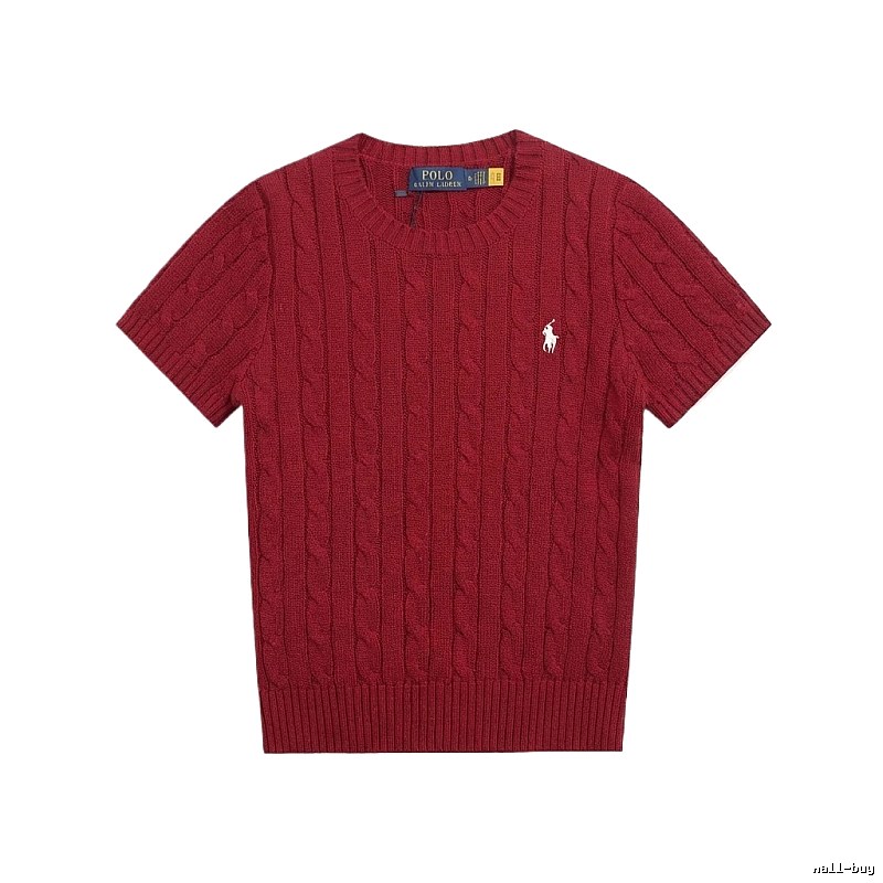 Ralph Lauren Polo Series Retro Style Burgundy Knitted Sweater