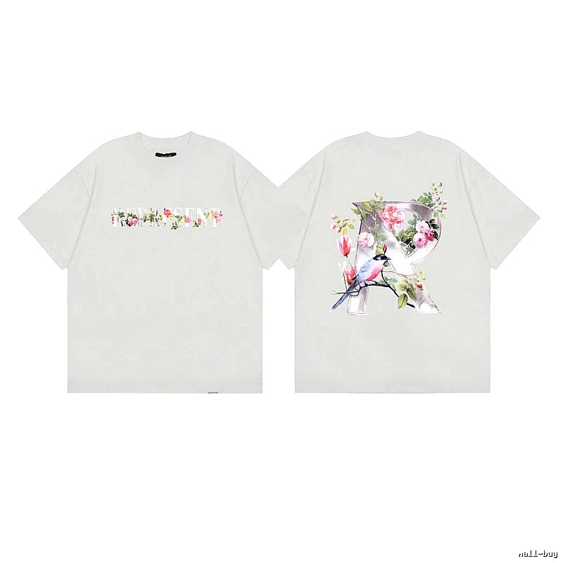 Represent Floral Retro Style Light Grey Short Sleeve T-Shirt