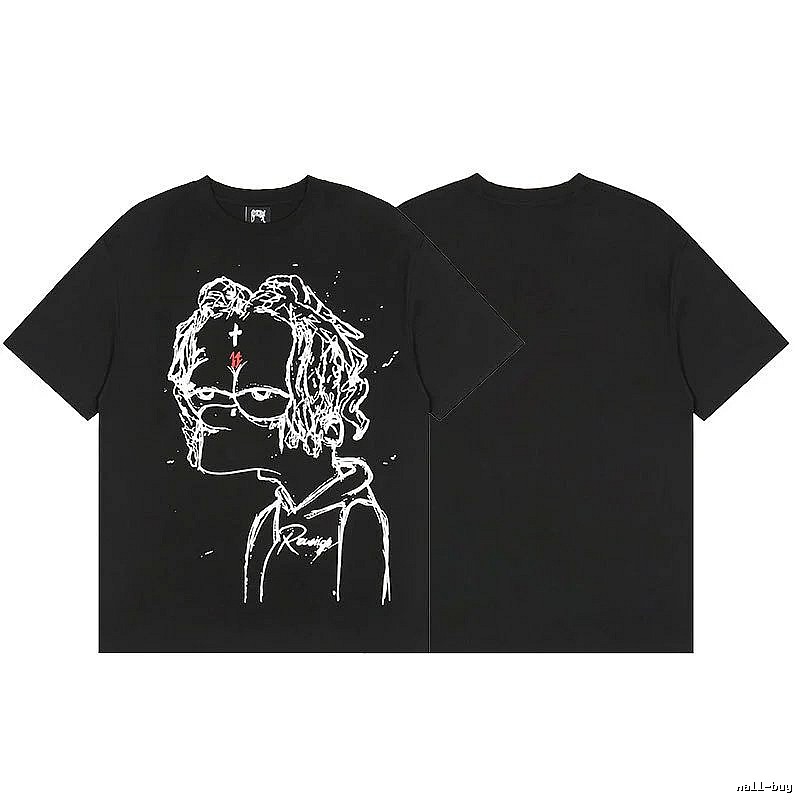 Revenge Black Skull Graphic T-Shirt Easy Pairing