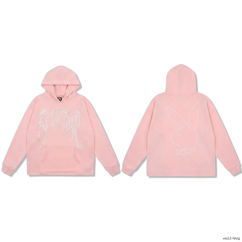 Revenge rabbit print pink hoodie