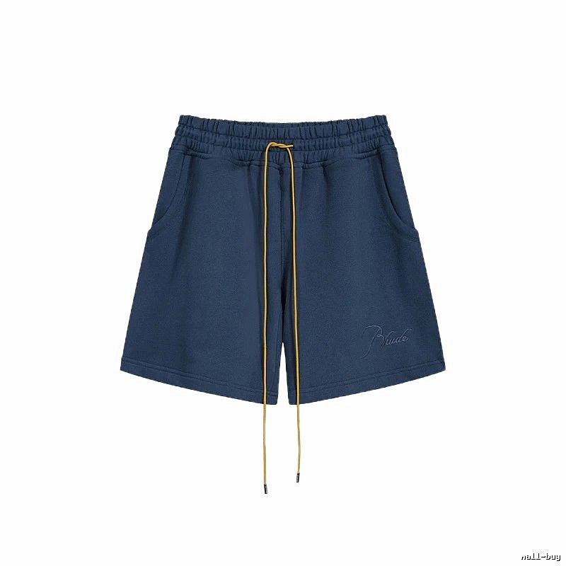 RHUDE minimalist style navy blue shorts