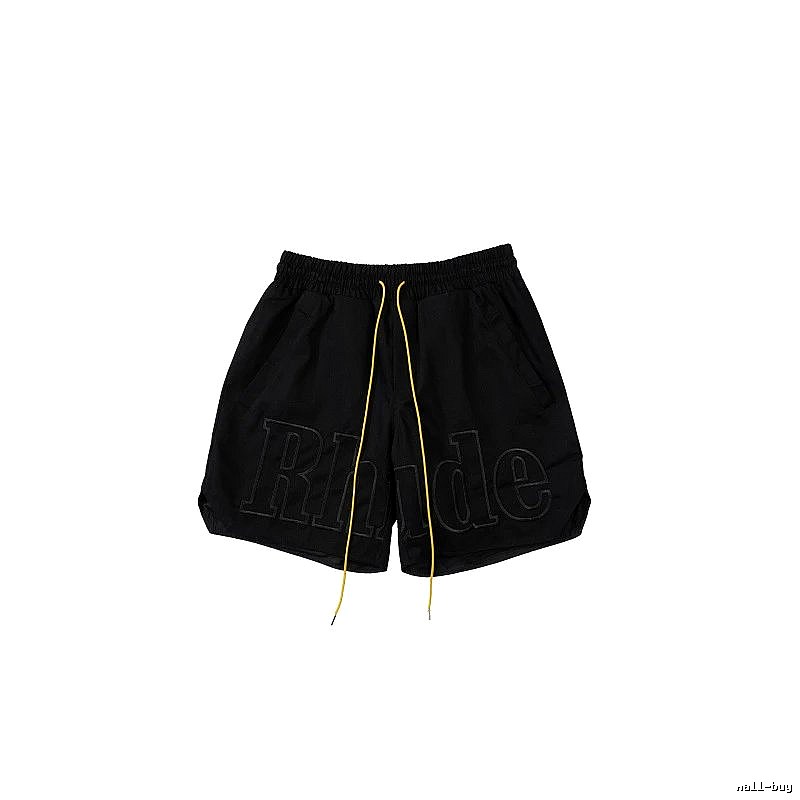 RHUDE trendy brand casual black shorts
