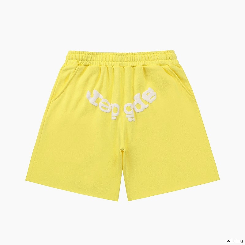 Sp5der casual style yellow shorts